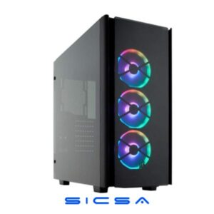 CASE GAMING RGB XPG BATTLECRUISER MID TOWER VENTILADORES 4 DE 120MM CON VIDRIO LATERAL Y MALLA FRONTAL CRUISERST-BKCWW NEGRO