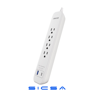 REGLETA ELECTRICA 4 SALIDAS 1- USBA 1-USBC 110V COLOR BLANCO FORZA FSP-411USBCW