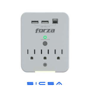 PROTECTOR DE VOLTAJE 3 SALIDA + 3 USB FORZA - FWT-331USBC